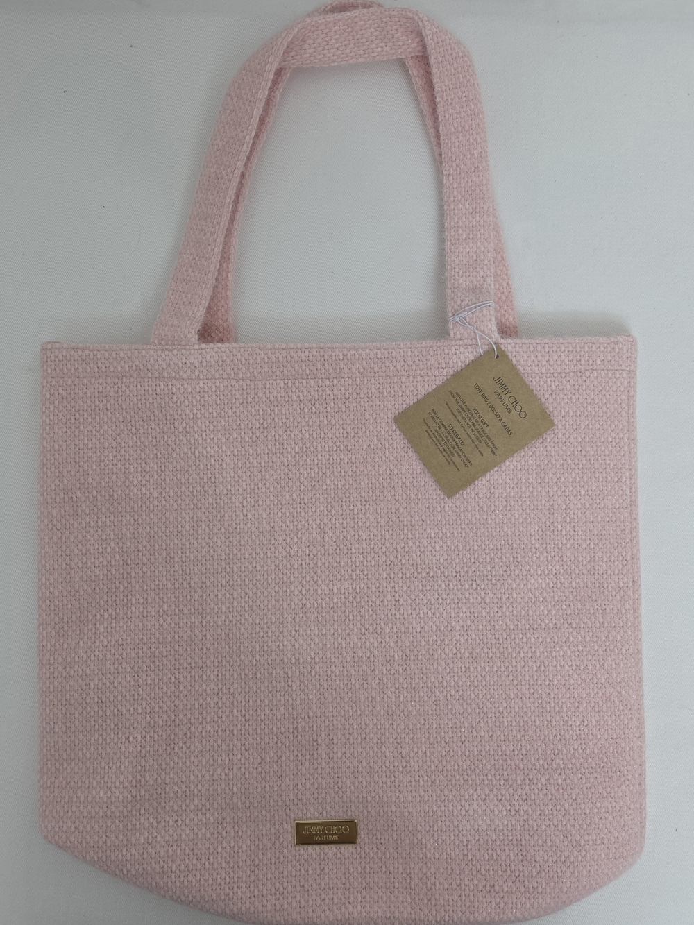 Jimmy Choo Light Pink Woven Tote